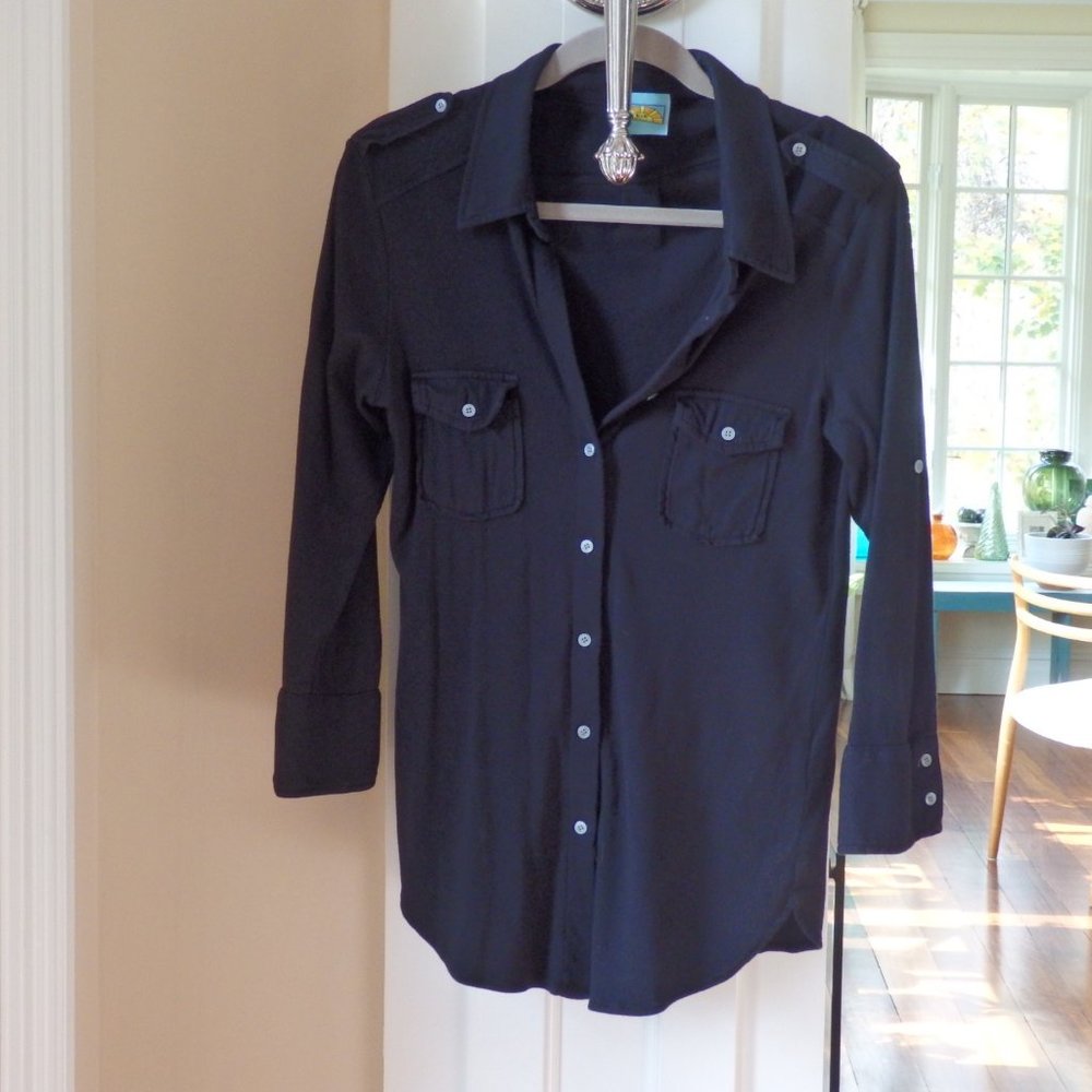 C & C California black button down shirt size L